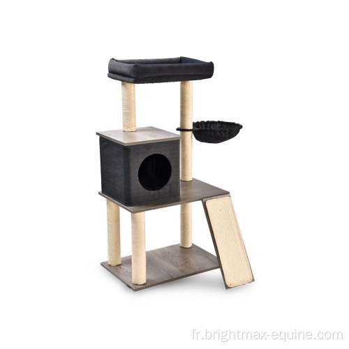 House de haute qualité Sisal Cat Tree House Grey Cat Furniture Pet Sratch Condo Post Tower